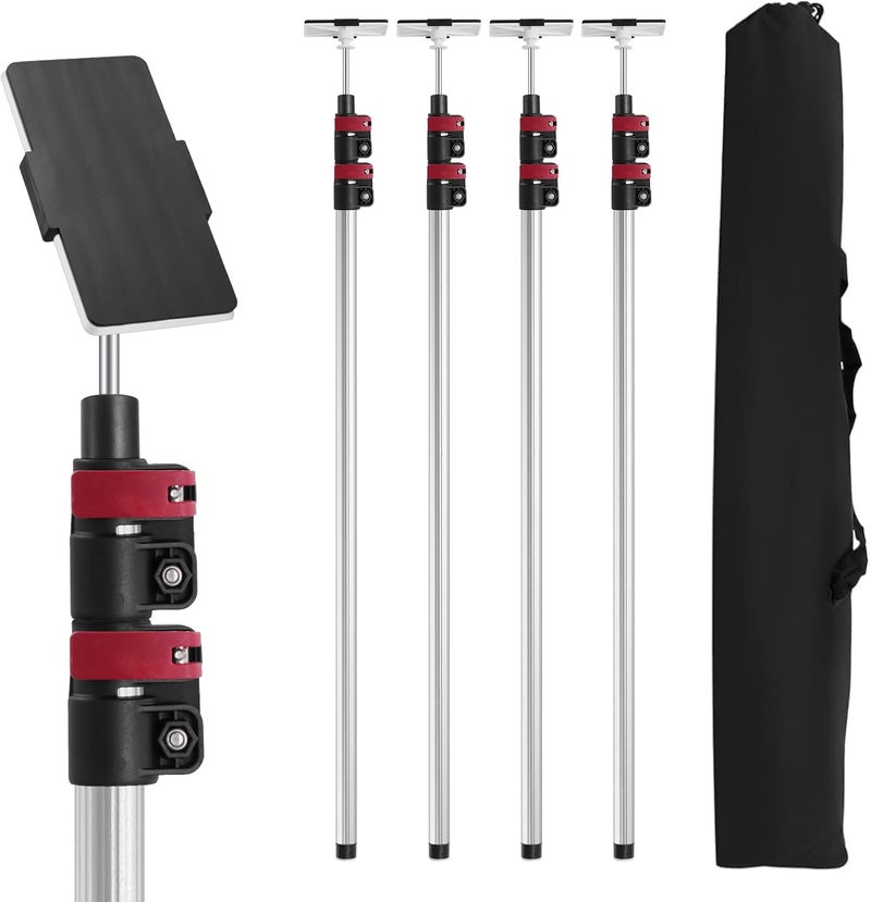 Teodute 12FT Dust Barrier Poles 4 Pack withCarry Bag, Stainless Steel Retractable Zipper Wall Poles Kit for Renovation, Remodeling and Isolation Work - Image 1